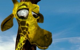 Giraffe becomes unsure that being high up is the safest thing for him and eventually decides it would be better if he were to come down to earth and stay there, moving along caterpillar-like with dexterous movements of his neck. This is fine for a while until those juiciest fruits on the tops of the tallest trees start to become irresistible!