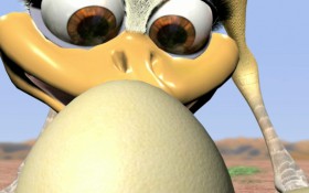 As timing would have it, all of Mother Ostrich’s eggs decide now is the time to break free, and she has a rather hair-raising time trying to contain her four escapees!