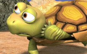 Tortoise walks along casually, when a dandelion seed gets blown into his shell. This is a rather distressing thing to happen to tortoise as scratching within his shell is not the easiest thing in the world for him to do!
