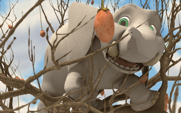 Elephant is happily eating his morning helping of seeds. Happy, that is, until he spots a much bigger meal in a tree high overhead. He will do anything to get to the enticing fruit, even change the evolution of trees!