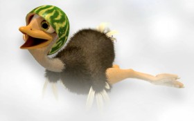Baby Ostrich is tired of being bound to the ever-watchful eye of his mother. She looks up in the sky and sees an eagle soaring high above him, free and majestic. Suddenly Baby Ostrich has a mission, a purpose. Nobody told her ostriches can’t fly and even if they did she wouldn’t let that little technicality get in her way. She’s going to soar with the eagles if it’s the last thing she does!