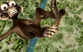 Monkeys wakes up as he has every other morning; although this morning is not like every other morning... snow covers his Jungle! This is the first of the four seasons to play tricks on our poor monkey!